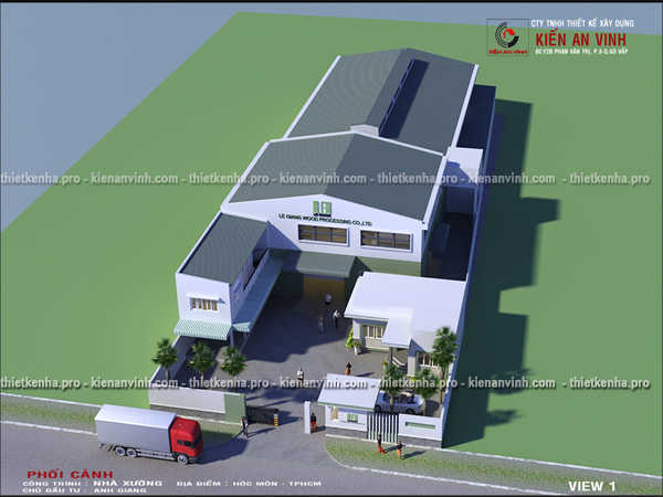 Mẫu thiết kế nhà xưởng sản xuất mỹ nghệ tại Hóc Môn